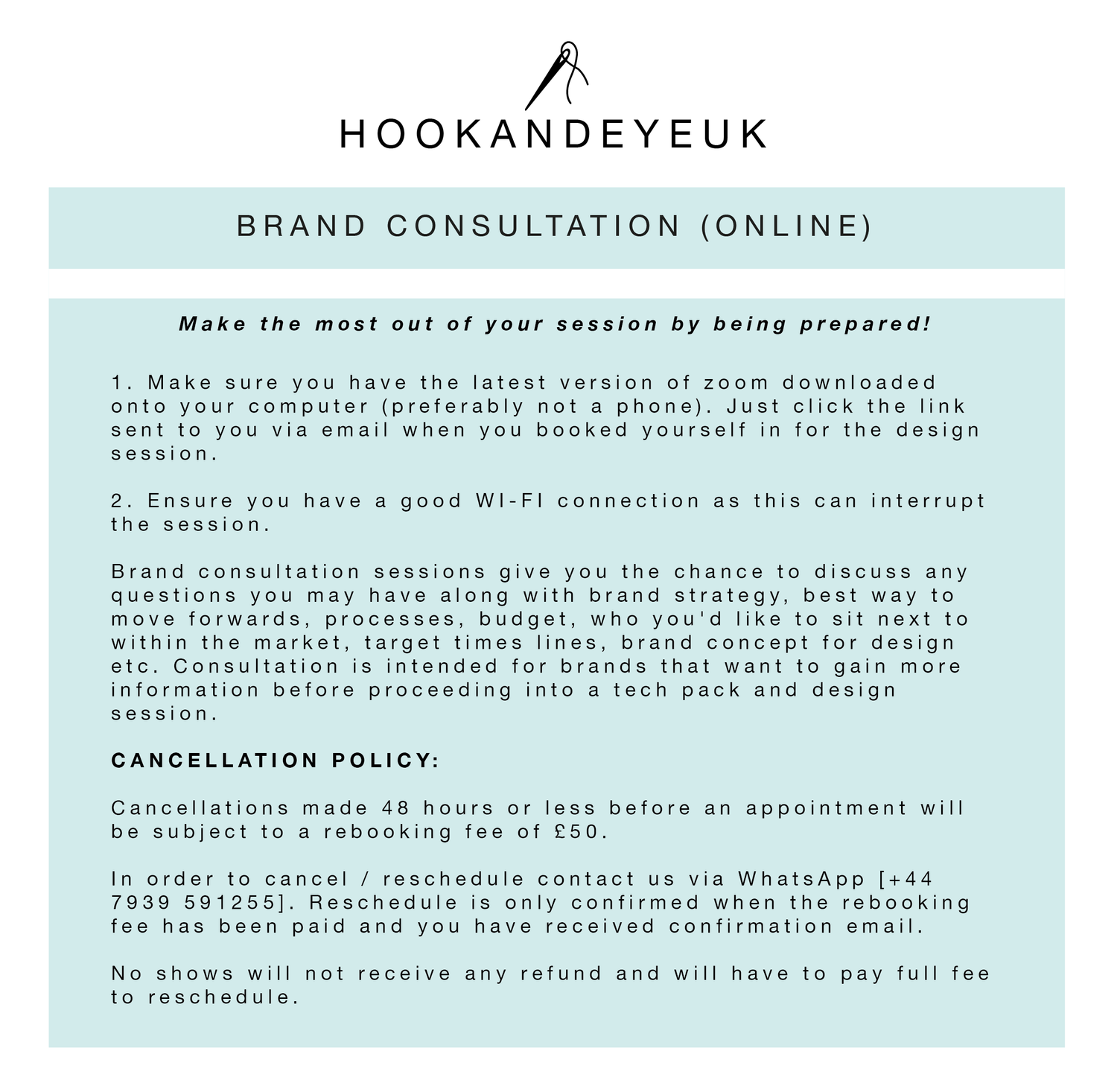 Online Brand Consultation with Hook and Eye UK