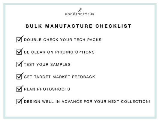 Bulk Clothing Manufacturing Checklist (use this to avoid costly mistakes!)