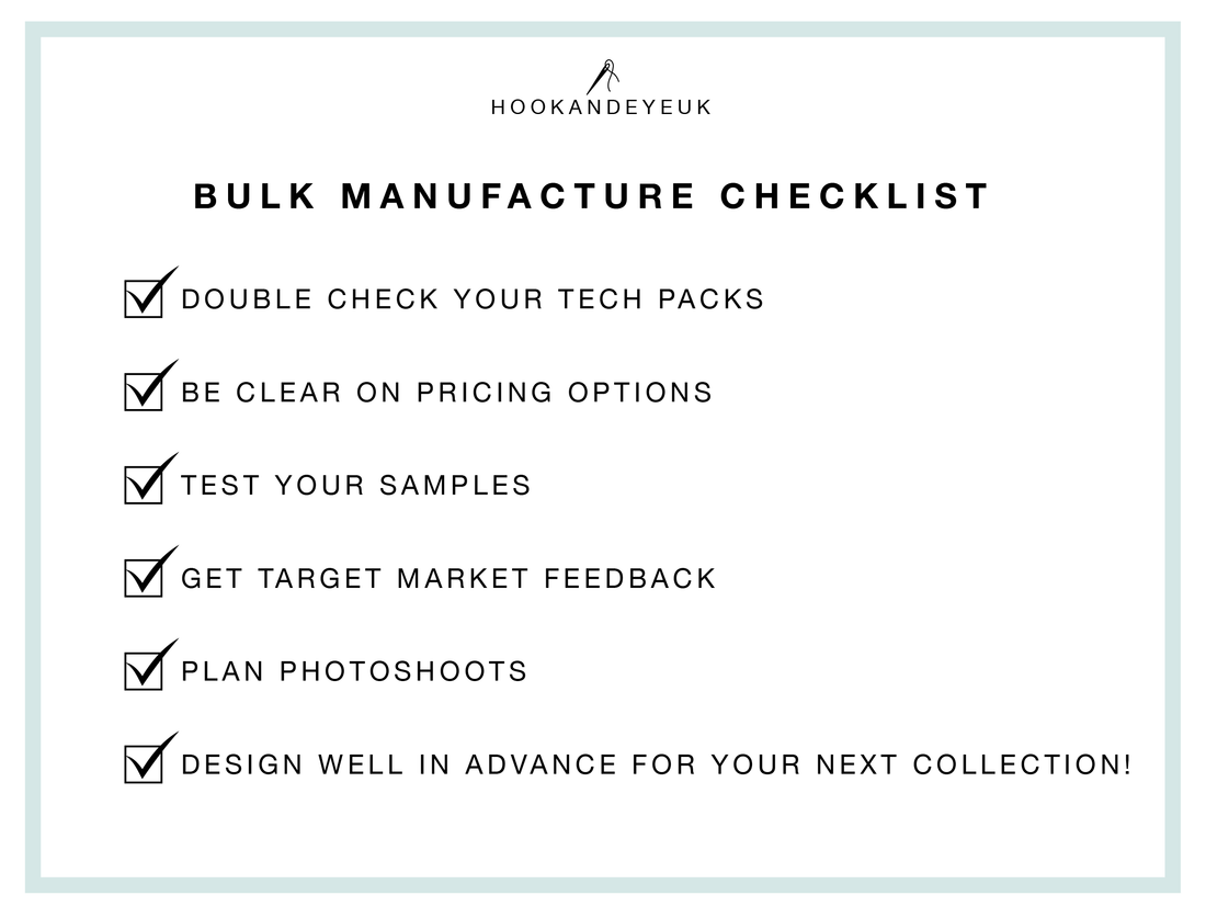 Bulk Clothing Manufacturing Checklist (use this to avoid costly mistakes!)