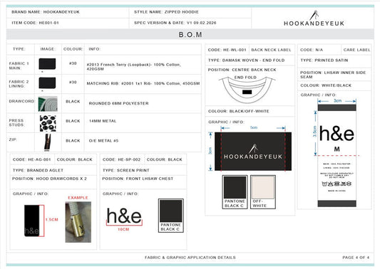 tech pack fabric pages