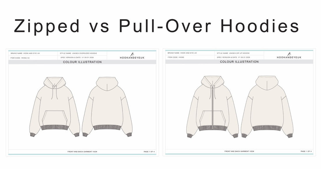 Zipped vs Pull-Over Hoodies: What Changes in the Tech Pack and Pattern