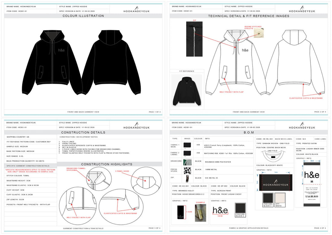 hoodie tech pack guide