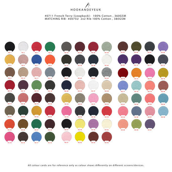 Cotton Loopback 360gsm with no stretch from Hook and Eye UK