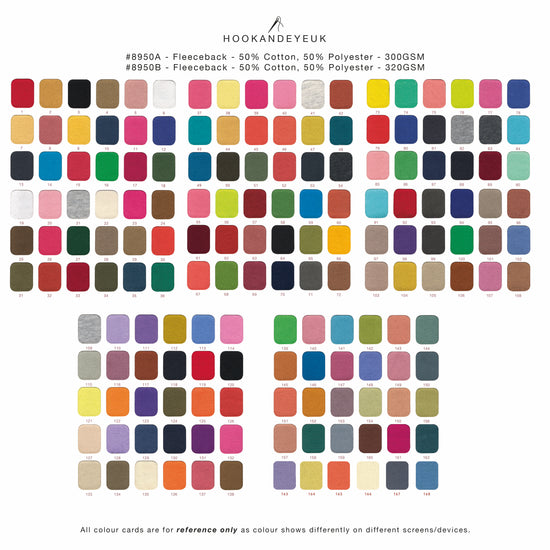 Cotton Polyester Fleeceback 300gsm or 320gsm from Hook and Eye UK