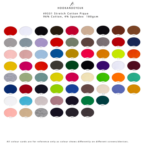 Cotton Pique 180gsm: low-medium stretch & hold from Hook and Eye UK