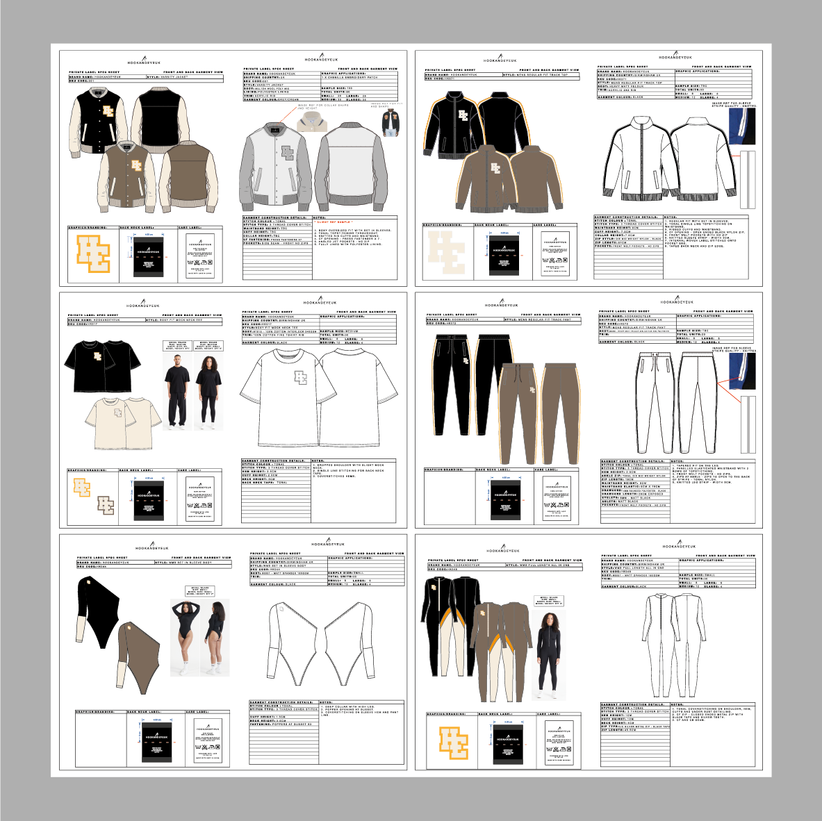 TECH PACK DESIGN SESSION FOR CLOTHING BRANDS 