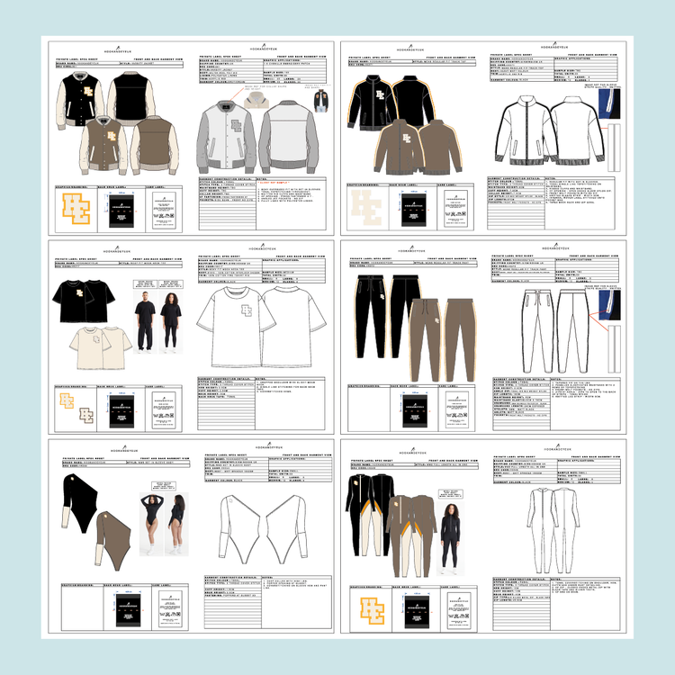 TECH PACK DESIGN SESSION FOR CLOTHING BRANDS 