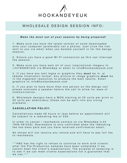 Wholesale Design Session - 1 Hour (Online)